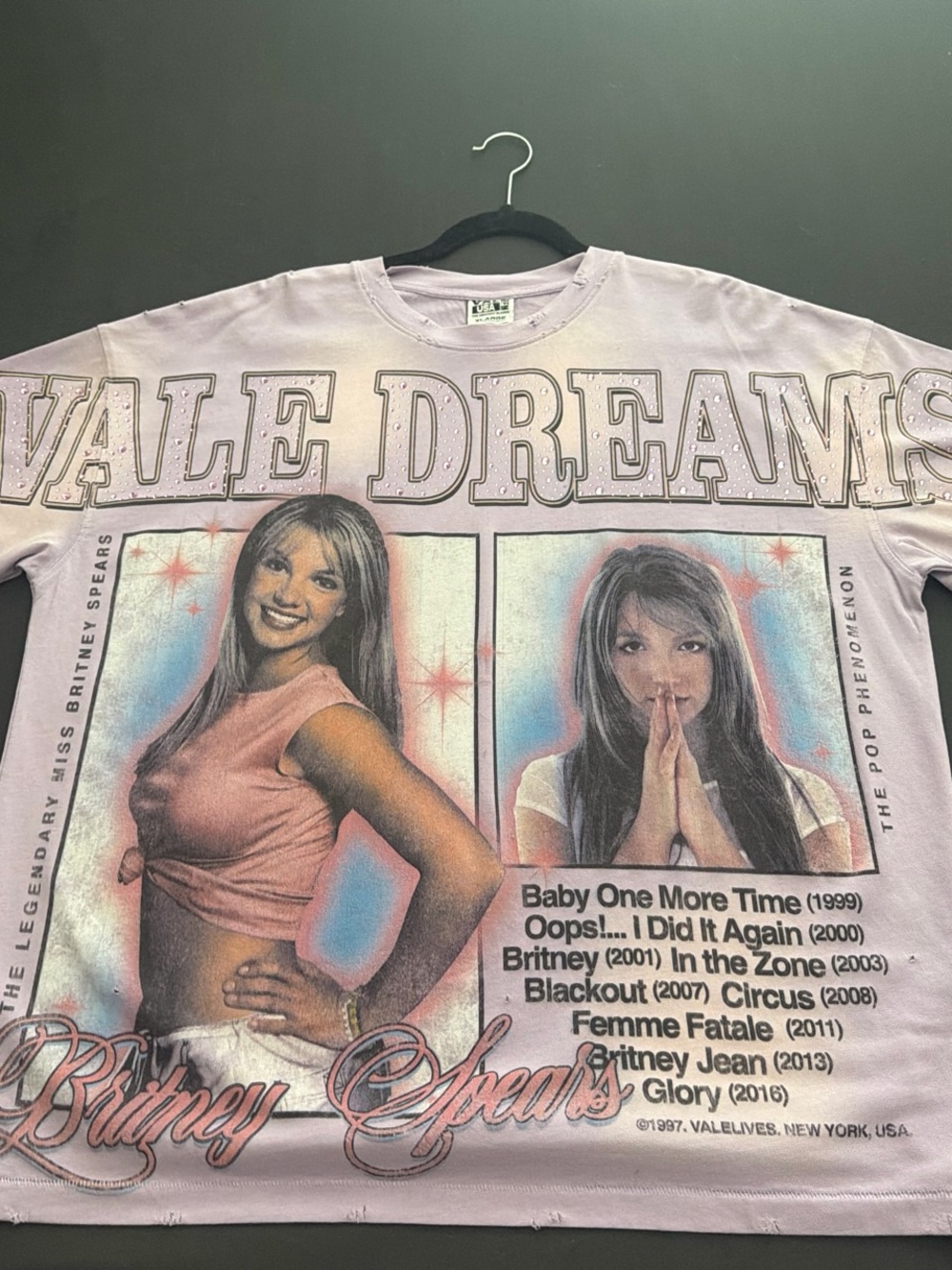 Vale Dreams Britney Spears Distressed Rhinestone Tee
